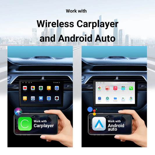 Haudio 9" Wireless Double Din Car Stereo, Car Radio with Apple Carplay & Android Auto/BT 5.4/Backup Camera/Mirror Link/WiFi-6