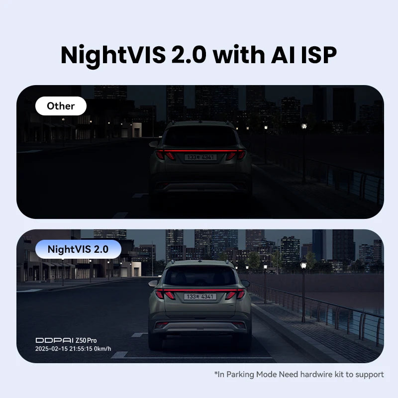 2025 New DDPAI Dash Cam Z50 Pro 4K Car Camera Night Vision 5GHz Wi-Fi GPS ADAS 24H Parking Monitor Support Front and Rear Cam