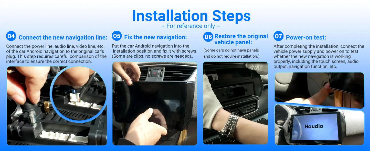 Haudio 9" Wireless Double Din Car Stereo, Car Radio with Apple Carplay & Android Auto/BT 5.4/Backup Camera/Mirror Link/WiFi-6
