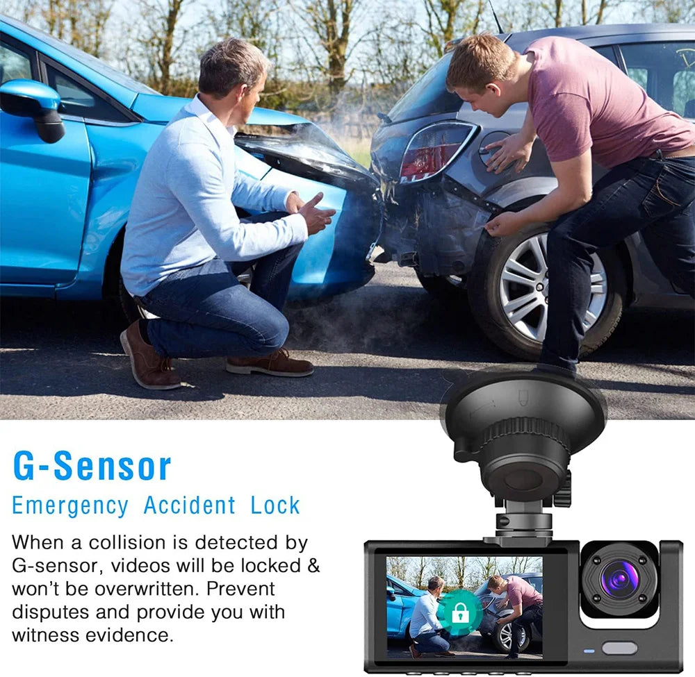 1080P Car Dvr 2/3 Camra Dash Cam for Cars Camera for Vehicle Recorder Video Front Optional Rear Camera Night Vision Dashcam