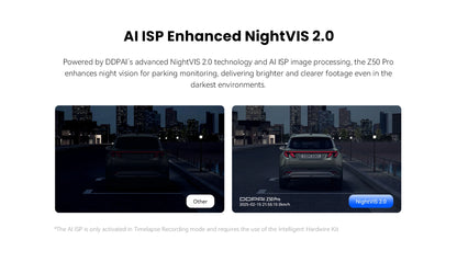 2025 New DDPAI Dash Cam Z50 Pro 4K Car Camera Night Vision 5GHz Wi-Fi GPS ADAS 24H Parking Monitor Support Front and Rear Cam