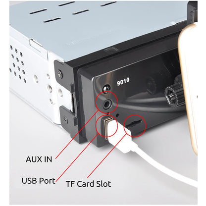 ESSGOO 10.1 Inch Rotatable IPS Touch Screen Single DIN Car Stereo Head Unit Wireless Carplay Android Auto Radio USB AUX TF