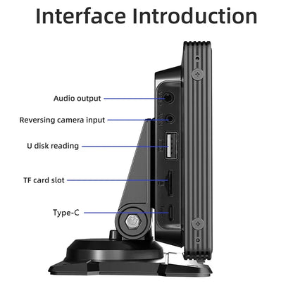 10.26 Inch Portable Wireless Carplay Screen HD Rear Reversing Camera Car Radio DVR MP5 Multimedia Video Player Android Auto