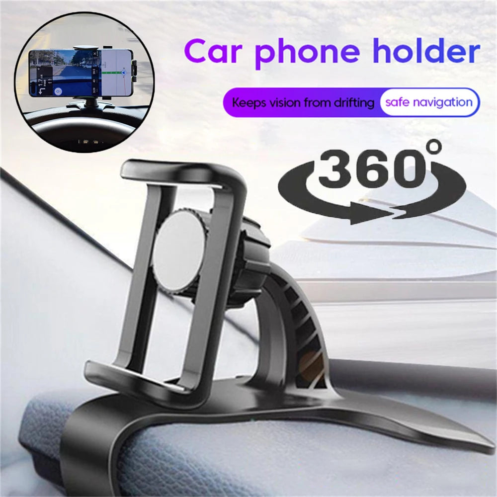 360 Rotatable Car Phone Holder Universal Cell Phone Stands Car Rack Dashboard Support for Auto Grip Mobile Phone Fixed Bracket