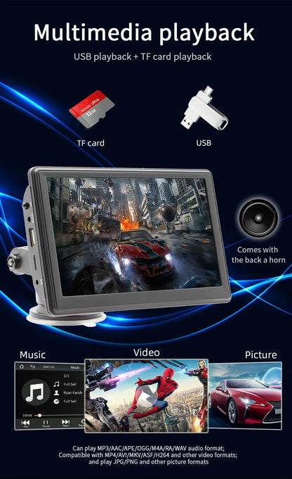 BQCC 7" HD Universal Car MP5 Portable Car Player Wireless Carplay Android Auto Mirrorlink BT USB SD FM transmission car stereo