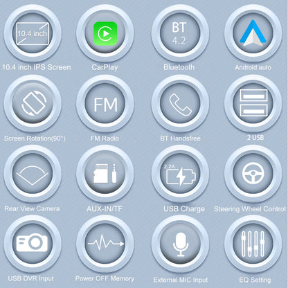 ESSGOO 10.1 Inch Rotatable IPS Touch Screen Single DIN Car Stereo Head Unit Wireless Carplay Android Auto Radio USB AUX TF