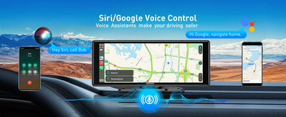 ESSGOO 10.26" portable universal car stereo Radio HD Tour screen GPS Navi WIFI Apple carplay Android auto BT MIrror link AUX FM