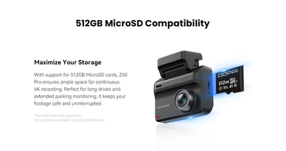 2025 New DDPAI Dash Cam Z50 Pro 4K Car Camera Night Vision 5GHz Wi-Fi GPS ADAS 24H Parking Monitor Support Front and Rear Cam