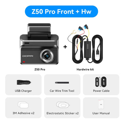2025 New DDPAI Dash Cam Z50 Pro 4K Car Camera Night Vision 5GHz Wi-Fi GPS ADAS 24H Parking Monitor Support Front and Rear Cam