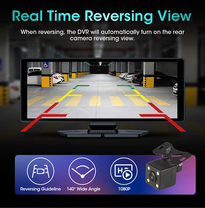 10.26 Inch Portable Wireless Carplay Screen HD Rear Reversing Camera Car Radio DVR MP5 Multimedia Video Player Android Auto