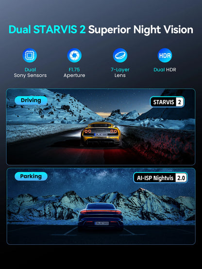 2025 New DDPAI 4K Dash Cam Z60 Pro Support Front and Rear Car Camera SONY STARVIS2 678 Sensor 5GHz Wi-Fi GPS ADAS Car DVR