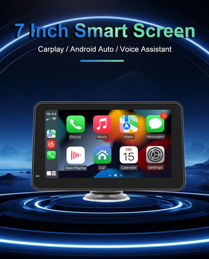 Portable Touch Screen 7inch IPS CarPlay Android Auto Car Radio Multimedia Video Player GPS Navigation  Wifi  Rear View Camera