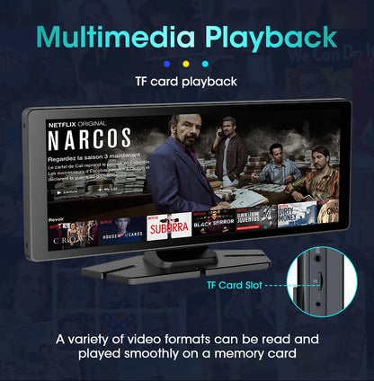 10.26 Inch Portable Wireless Carplay Screen HD Rear Reversing Camera Car Radio DVR MP5 Multimedia Video Player Android Auto