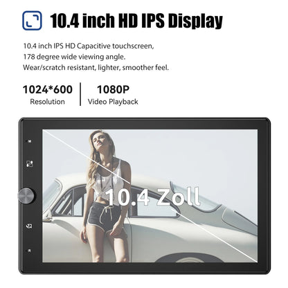ESSGOO 10.1 Inch Rotatable IPS Touch Screen Single DIN Car Stereo Head Unit Wireless Carplay Android Auto Radio USB AUX TF