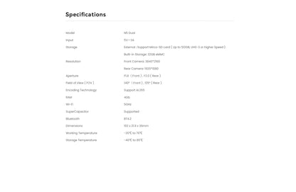 DDPAI Dash Cam N5 Dual Front and Rear 4K Ultra HD Resolution Dash Camera NightVIS ADAS GPS Auto record