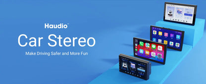 Haudio 9" Wireless Double Din Car Stereo, Car Radio with Apple Carplay & Android Auto/BT 5.4/Backup Camera/Mirror Link/WiFi-6