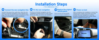 Haudio 9" Wireless Double Din Car Stereo, Car Radio with Apple Carplay & Android Auto/BT 5.4/Backup Camera/Mirror Link/WiFi-6