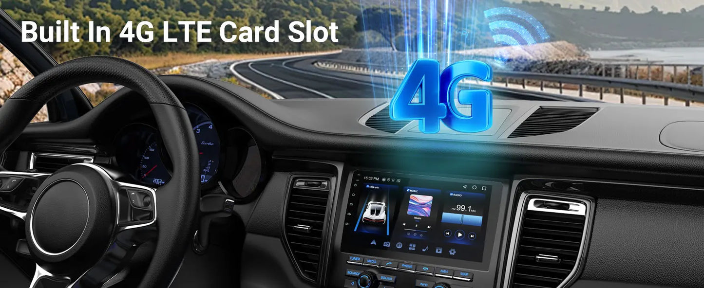 Haudio 9" Wireless Double Din Car Stereo, Car Radio with Apple Carplay & Android Auto/BT 5.4/Backup Camera/Mirror Link/WiFi-6