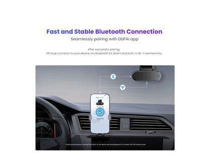 DDPAI Dash Cam N5 Dual Front and Rear 4K Ultra HD Resolution Dash Camera NightVIS ADAS GPS Auto record