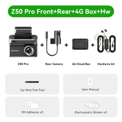 2025 New DDPAI Dash Cam Z50 Pro 4K Car Camera Night Vision 5GHz Wi-Fi GPS ADAS 24H Parking Monitor Support Front and Rear Cam