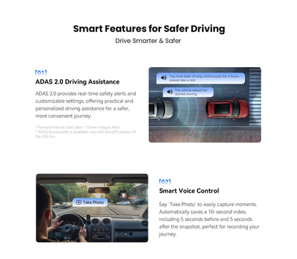 2025 New DDPAI Dash Cam Z50 Pro 4K Car Camera Night Vision 5GHz Wi-Fi GPS ADAS 24H Parking Monitor Support Front and Rear Cam
