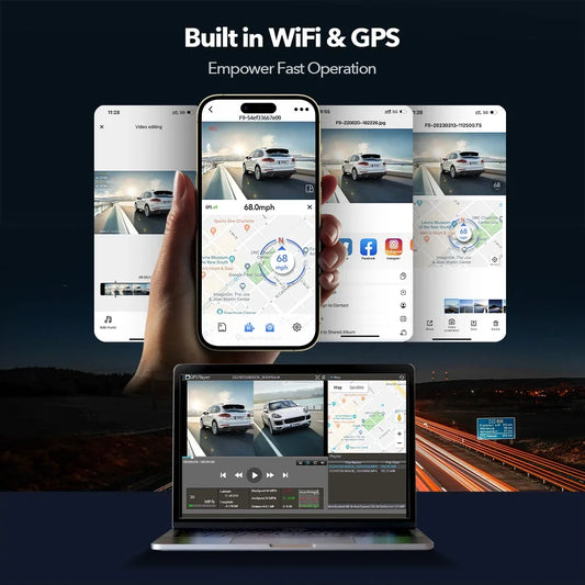 REDTIGER Dash Cam 4K Front and Rear WiFi GPS Car Camera for Parking Mode Car Dvr for Night Vision Car Recorder By App Control