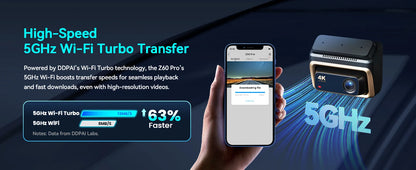 2025 New DDPAI 4K Dash Cam Z60 Pro Support Front and Rear Car Camera SONY STARVIS2 678 Sensor 5GHz Wi-Fi GPS ADAS Car DVR