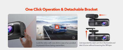 REDTIGER Dash Cam 4K Front and Rear WiFi GPS Car Camera for Parking Mode Car Dvr for Night Vision Car Recorder By App Control