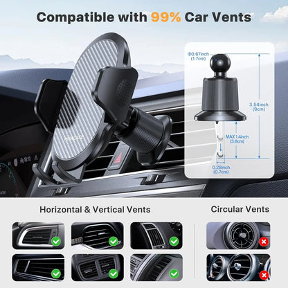 Car Phone Holder Phone Holders for Your Car with Metal Hook Clip Air Vent Cell Phone Stand Car Mount Universal