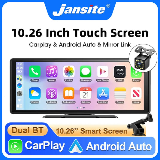 10.26 Inch Portable Wireless Carplay Screen HD Rear Reversing Camera Car Radio DVR MP5 Multimedia Video Player Android Auto