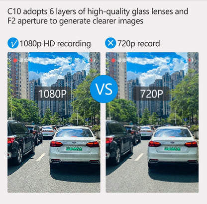 10-inch for Car Touch Screen Video Recorder Rearview mirror Dash Cam Front and Rear Camera Mirror DVR （Rear camera optional）