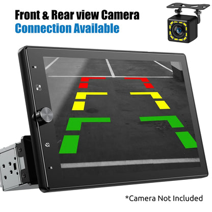 ESSGOO 10.1 Inch Rotatable IPS Touch Screen Single DIN Car Stereo Head Unit Wireless Carplay Android Auto Radio USB AUX TF