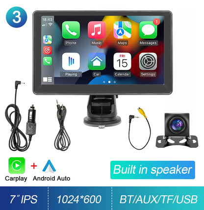 Portable Touch Screen 7inch IPS CarPlay Android Auto Car Radio Multimedia Video Player GPS Navigation  Wifi  Rear View Camera